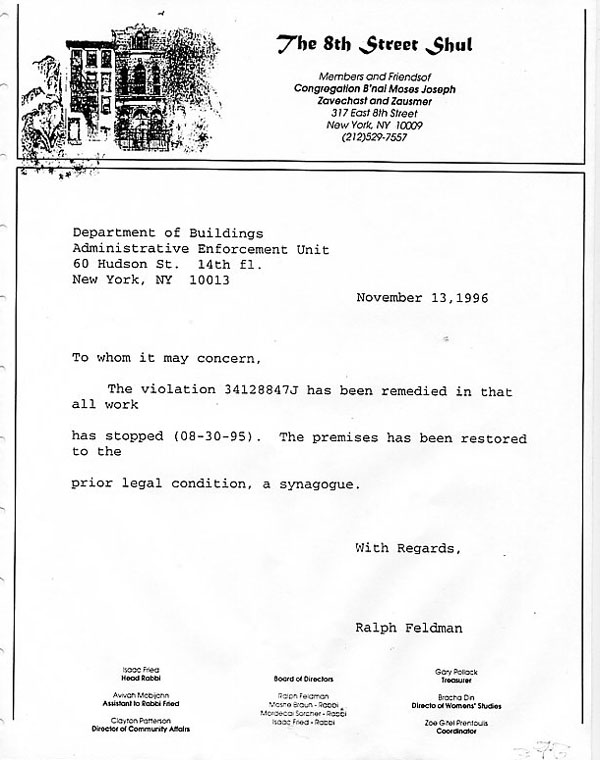 Feleman Letter 1996-11-13